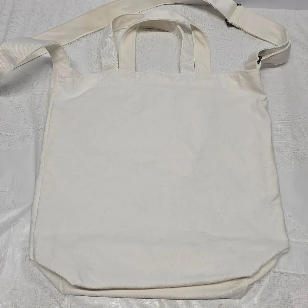 KAWS + Warhol 2-Way Uniqlo Tote Bag Off White Canvas Hipster Streetwear Pop Art